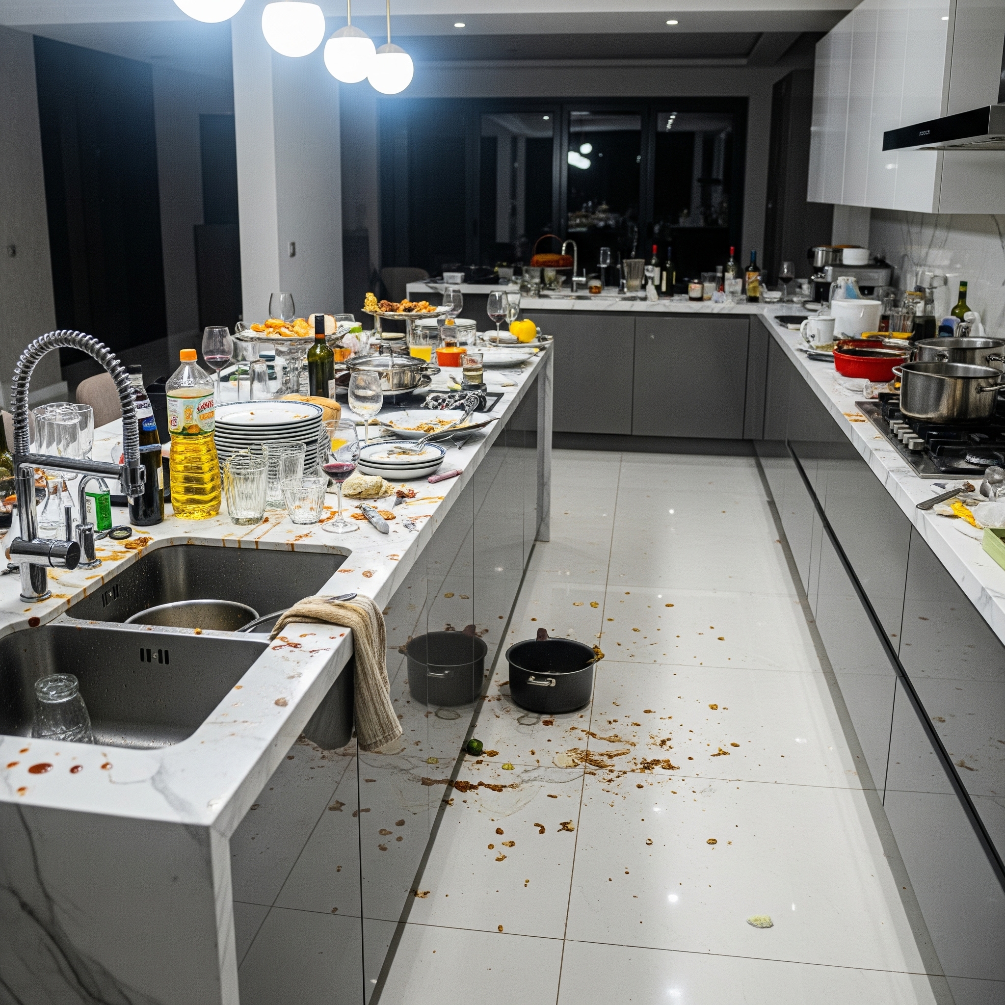 A messy office space before professional cleaning